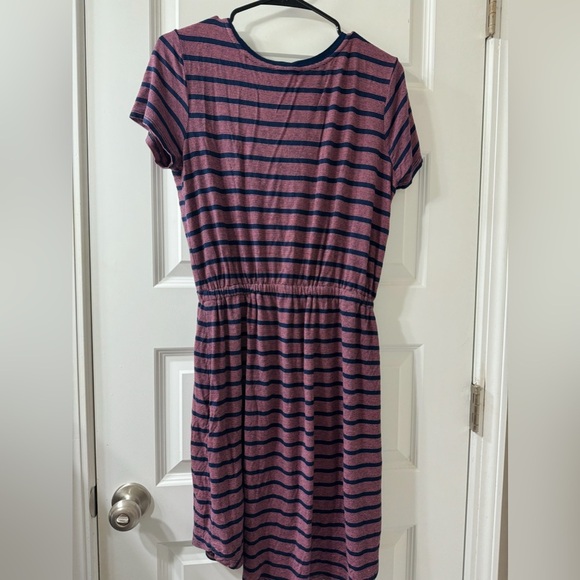 Olive & Oak Navy and Purple Striped Dress - Picture 5 of 5